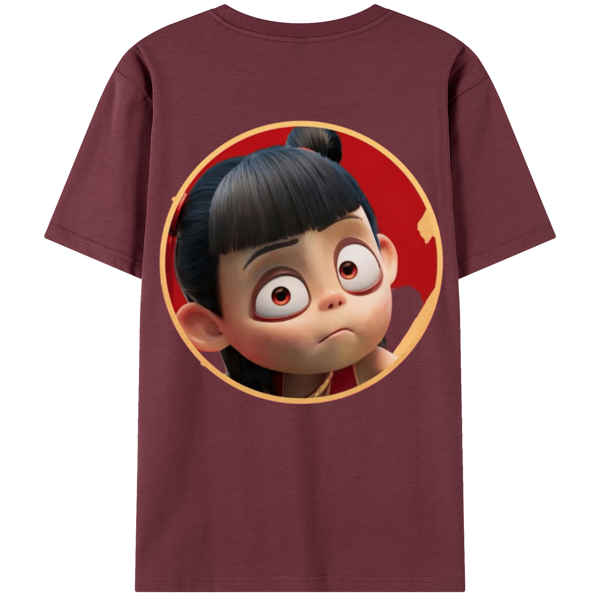 （画像用） Ne Zha 2 ナタ 魔童の大暴れ 綿100％半袖Tシャツ（背面プリント）